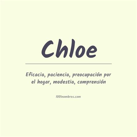 qué significa chloe|cloe significado.